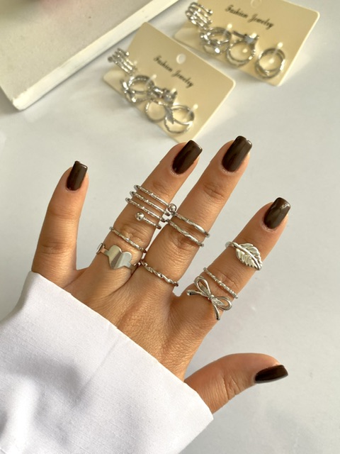 پک انگشتر نقره ای